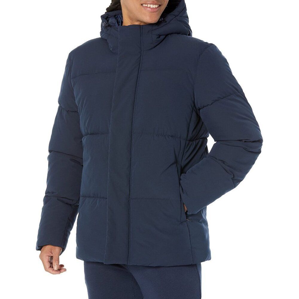 Recycled Polyester Mid-Length Hooded Puffer